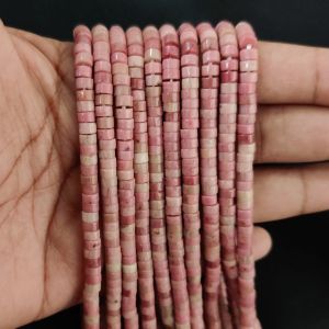 Navrabeads Strawberry Quartz Gemstone Rondelle Beads 2x4mm | 15 Inches Strand | Approx. 155–157 Beads | Natural Gemstone Beads for Jewellery Making
