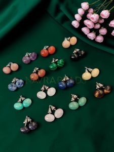 Navrabeads Gemstone Stud Earrings Pack of 16 Pairs for Women & Girls