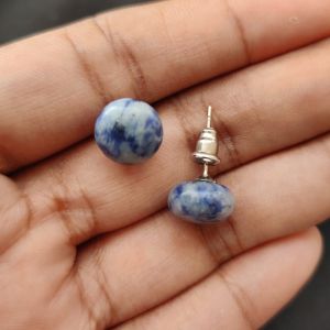Navrabeads Sodalite Gemstone Stud Earrings for Women & Girls