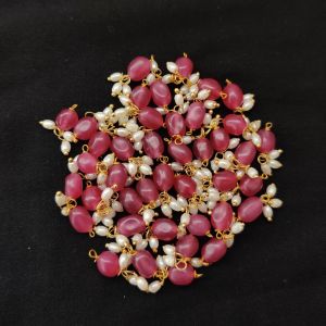 Navrabeads Onion Pink Quartz Loreals 6x9mm – Pack of 20 Pieces | Elegant Gemstone Connectors for Jewellery Making & DIY Crafts
