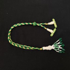 Navrabeads Handmade Green & Yellow Dori for 7 Layer Necklaces with Bead Tassels | Adjustable Jewellery Cord | 1 Piece
