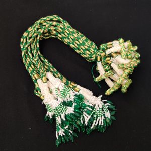 Navrabeads Handmade Green & Yellow Dori for 7 Layer Necklaces with Bead Tassels | Adjustable Jewellery Cord | 1 Piece