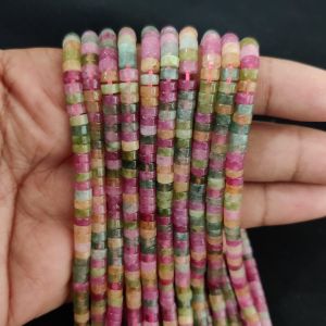 Navrabeads Multi Quartz Gemstone Rondelle Beads 2x4mm | 15 Inches Strand | Approx. 155–157 Beads | Gemstone Beads for Jewellery Making
