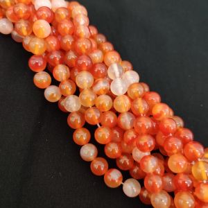 Navrabeads Carnelian Stone Beads 8mm – 14 Inch String | Approx. 45–48 Beads for Jewellery Making