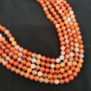 Navrabeads Carnelian Stone Beads 8mm – 14 Inch String | Approx. 45–48 Beads for Jewellery Making