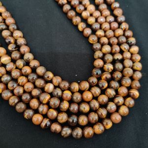Navrabeads Tiger Eye Stone Beads 8mm – 15 Inch String | Approx. 40–45 Beads for Jewellery Making