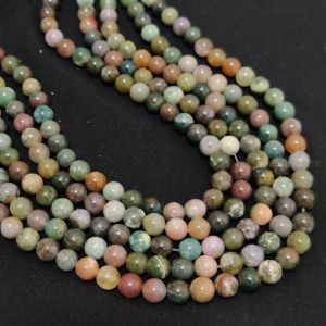 Navrabeads Indian Agate Stone Beads 8mm – 15 Inch String | Approx. 44–48 Beads for Jewellery Making