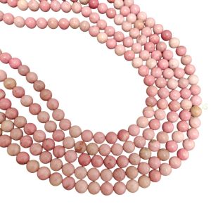 Navrabeads Pink Rhodonite Stone Beads 8mm – 14 Inch String | 45–47 Beads