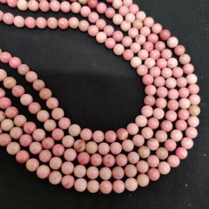 Navrabeads Pink Rhodonite Stone Beads 8mm – 14 Inch String | 45–47 Beads