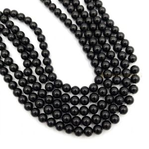 Navrabeads Black Onyx Stone Beads 8mm – 14 Inch String | Approx. 44–48 Beads for Jewellery Making