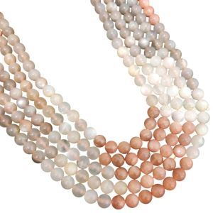 Natural Gemstone Beads, 8mm Round, Multi Moonstone