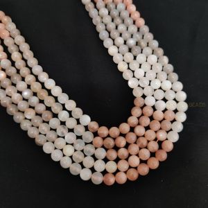 Natural Gemstone Beads, 8mm Round, Multi Moonstone