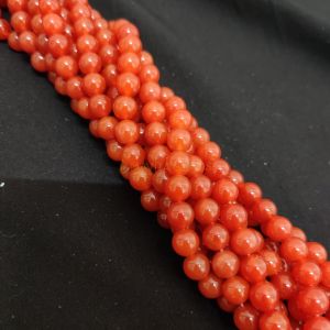 Navrabeads Carnelian Stone Beads 8mm – 14 Inch String | Approx. 45–48 Beads for Jewellery Making
