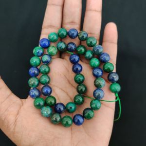 Navrabeads Azurite Stone Beads 8mm – 14 Inch String | Approx. 45–48 Beads for Jewellery Making