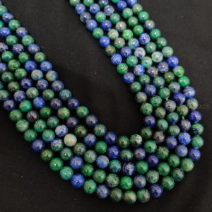 Navrabeads Azurite Stone Beads 8mm – 14 Inch String | Approx. 45–48 Beads for Jewellery Making