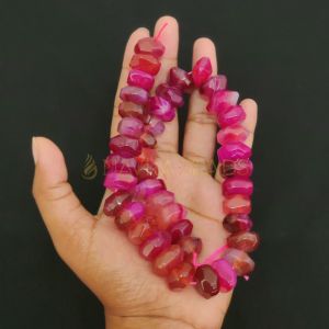 Natural Agate Rondelle/Disc Shape -Pink