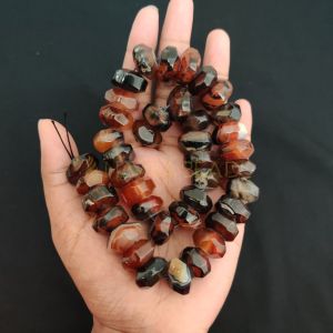 Natural Agate Rondelle/Disc Shape-Brown