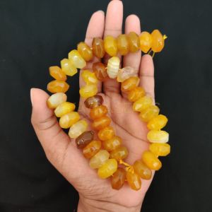 Natural Agate Rondelle/Disc Shape - Yellow