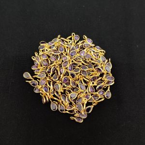Polki Drops Purple – Pack of 10 Pieces | Sparkling Jewellery Making Charms for Earrings, Necklaces & DIY Crafts