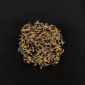 Polki Drops Black – Pack of 10 Pieces | Sparkling Jewellery Making Charms for Earrings, Necklaces & DIY Crafts