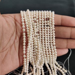 3mm Cream Swarovski Replica Pearls (Good Shine) – Approx 130–135 Beads | Classic Elegant Pearl Beads for Jewellery Making