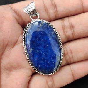 Amazonite Pendant, Gemstone Pendant, 1.5", Silver finish