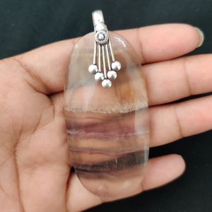 Multi tourmaline Pendant, Gemstone Pendant, 1 to 1.5", Silver finish
