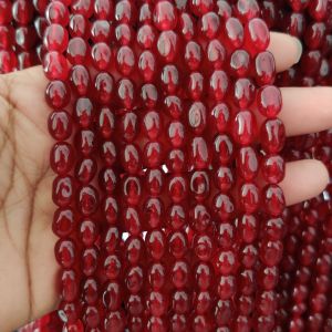 High quality Pinkish Maroon Natural Quartz Oval Beads 6x9mm – 14 Inch String | Elegant Gemstone Beads for Jewellery Making & DIY Crafts