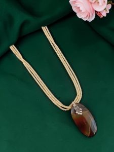 Navrabeads Lace Agate Pendant Necklace with CZ Beads | 22 Inches | Elegant Fashion Jewellery for Women