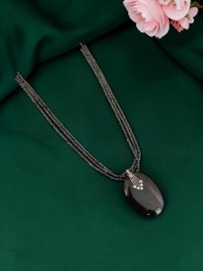 Navrabeads Lace Agate Pendant Necklace with CZ Beads | 22 Inches | Elegant Fashion Jewellery for Women
