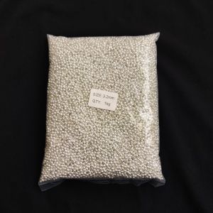 Silver Spacer Beads, Round (Plain), 3.2mm, Pack Of 500 Grams (9000 to 9500 beads)
