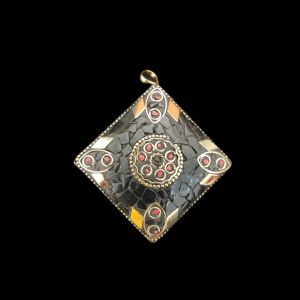 Tibetan Diamond Shaped Pendant, Black Colour