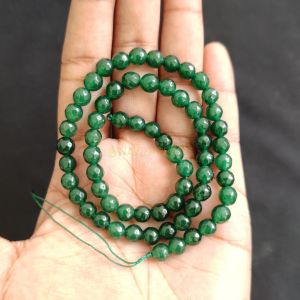 Navrabeads Dark Green Round Agate Beads 6mm – Handmade Stone Beads for Jewellery Making | Approx 62–66 Beads