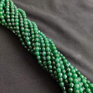 Navrabeads Dark Green Round Agate Beads 6mm – Handmade Stone Beads for Jewellery Making | Approx 62–66 Beads