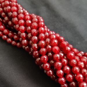 Natural Agate Beads, Faceted, 8mm, Pinkish Maroon
