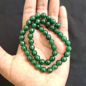 Navrabeads Green Round Agate Beads 8mm – Elegant Stone Beads for Jewellery Making | Approx 42–47 Beads