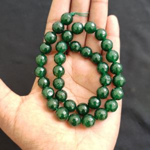 Navrabeads Agate Stone Beads 10mm – 15 Inch String | Approx. 38 Dark Green Faceted Beads for Jewellery Making