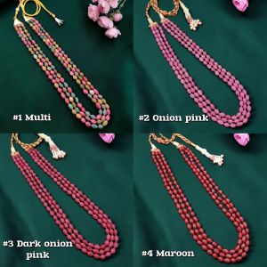Navrabeads 3 Layer Quartz Necklace | 20 Inches | Adjustable Dori | Necklace