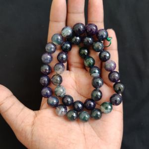 10mm Natural Onyx Beads, Faceted, Round, Purple & Green