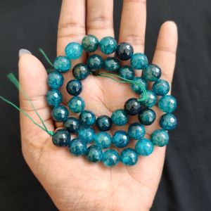 10mm Natural Onyx Beads, Faceted, Round, Peacock Green