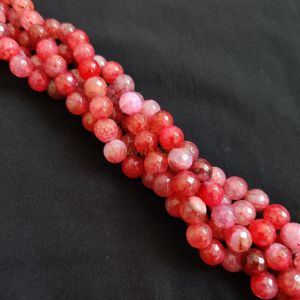 10mm Natural Onyx Beads, Faceted, Round, Double shade Water melon Pink