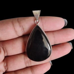 Gemstone Pendant, 1 to 1.5", Silver finish