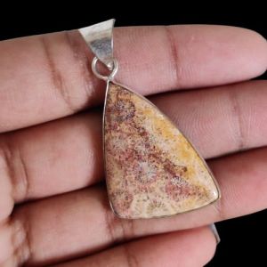 Gemstone Pendant, 1 to 1.5", Silver finish