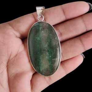 Gemstone Pendant, 1 to 1.5", Silver finish