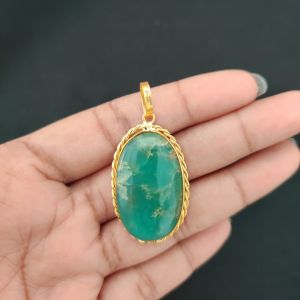 Gemstone Pendant, 1 to 1.5", Gold finish