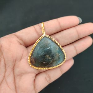 Gemstone Pendant, 1 to 1.5", Gold finish