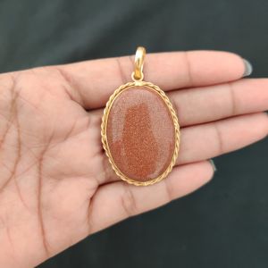 Sandstone Pendant, 1 to 1.5", Gold finish