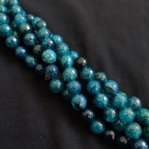 10mm Natural Onyx Beads, Faceted, Round, Peacock Green