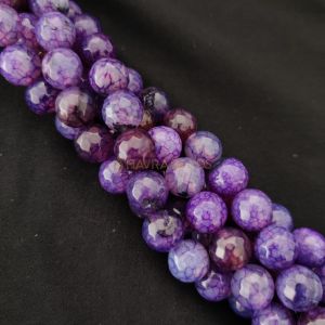 12mm Natural Onyx Beads, Faceted, Round, Double shade Dark Violet