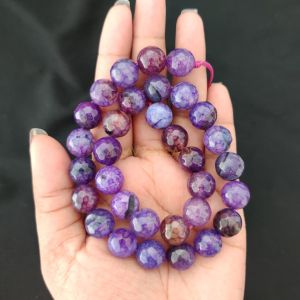 12mm Natural Onyx Beads, Faceted, Round, Double shade Dark Violet